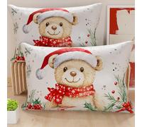 Petti Artisans Italiens - Paire de Housses de Coussin en Microfibre 50x80 cm, Coussins Décoratifs de Noël pour Chambre, Canapé, Salon, Lot de 2 Housses de Coussin, Taie d'oreiller de Noël 16