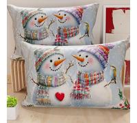 Petti Artisans Italiens - Paire de Housses de Coussin en Microfibre 50x80 cm, Coussins Décoratifs de Noël pour Chambre, Canapé, Salon, Lot de 2 Housses de Coussin, Taie d'oreiller de Noël 7