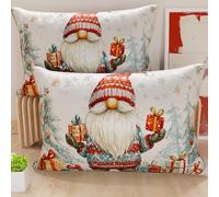 Petti Artisans Italiens - Paire de Housses de Coussin en Microfibre 50x80 cm, Coussins Décoratifs de Noël pour Chambre, Canapé, Salon, Lot de 2 Housses de Coussin, Taie d'oreiller de Noël 19