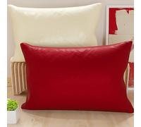 Petti Artisans Italiens - Paire de Housses de Coussin en Microfibre 60x40 cm, Canapé, Lot de 2 Housses de Coussin, Taie d'oreiller Double Face Crème et Bordeaux