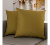 Petti Artisans Italiens - Paire de Housses de Coussin en Microfibre 65x65 cm, Coussins de Canapé, Lot de 2 Housses de Coussin, Housse de Coussin Couleur Unie Boue, 100% Fabriqué en Italie