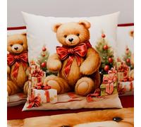 Petti Artisans Italiens - Paire de Housses de Coussin en Microfibre 65x65 cm, Coussins Décoratifs de Noël pour Chambre, Canapé, Salon, Lot de 2 Housses de Coussin, Taie d'oreiller de Noël 3