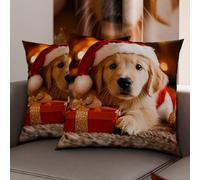 Petti Artisans Italiens - Paire de Housses de Coussin en Microfibre 80x80 cm, Coussins Décoratifs de Noël pour Chambre, Canapé, Salon, Lot de 2 Housses de Coussin, Taie d'oreiller de Noël 15