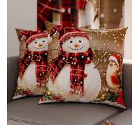 Petti Artisans Italiens - Paire de Housses de Coussin en Microfibre 80x80 cm, Coussins Décoratifs de Noël pour Chambre, Canapé, Salon, Lot de 2 Housses de Coussin, Taie d'oreiller de Noël 10