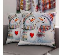 Petti Artisans Italiens - Paire de Housses de Coussin en Microfibre 80x80 cm, Coussins Décoratifs de Noël pour Chambre, Canapé, Salon, Lot de 2 Housses de Coussin, Taie d'oreiller de Noël 7