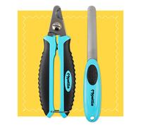 Pettle Ciseaux à Griffes Professionnels pour Chiens avec Safety Guard - 100% sans écharde grâce aux Lames en Acier Inoxydable Les Plus tranchantes - Pince à Griffes + Lime à Griffes