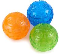 PETTOM Balle Chien Sonore Lot de 3 Balle Chien Eau Flottante, Balle Couineuse pour Chien Indestructible Rebondissante pour Entraînement