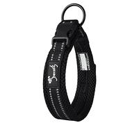 PETTOM Collier pour Chien, Collier Réglable et Rembourré pour Chien Gros Moyen Petit avec Bande Réfléchissante(Noir S)