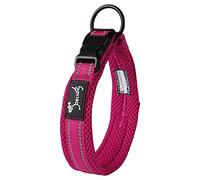 PETTOM Collier pour Chien, Collier Réglable et Rembourré pour Chien Gros Moyen Petit avec Bande Réfléchissante(Rose Fuchsia XS)
