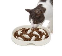 PETTOM Gamelle Anti Glouton Chats/Petit Chien, Slow Feeder Favorise Une Alimentation Saine et Une Digestion Lente (Ovale)