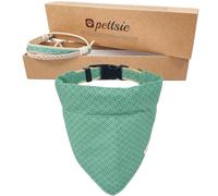Pettsie Bandana pour chien avec bracelet assorti, réglable pour chiens de petite, moyenne et grande taille, chanvre durable, design doux et élégant, S, vert