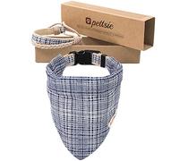 Pettsie Bandana pour Chien avec Collier et Bracelet d'amitié, Tailles réglables S, M et L, Foulard Bandana Amovible, S, Bleu Foncé