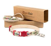 Pettsie Breakaway Kitten Collar & Matching Bracelet, Adjustable Collar 12.7-20.3 cm, Safety Buckle, Soft Cotton, ID Tag Included, Red