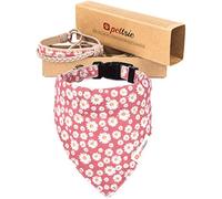 Pettsie Collier Bandana pour Chien, Bracelet d'amitié Assorti au propriétaire, Coffret Cadeau, 3 Tailles faciles à régler, Chanvre Doux, Anneau en D Solide pour Laisse, L, Rose