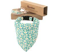Pettsie Collier Bandana pour Chien, Bracelet d'amitié Assorti au propriétaire, Coffret Cadeau, 3 Tailles faciles à régler, Chanvre Doux, Anneau en D Solide pour Laisse, S, Vert