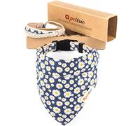 Pettsie Collier Bandana pour Chien, Bracelet d'amitié Assorti au propriétaire, Coffret Cadeau, 4 Tailles faciles à régler, Chanvre Doux, Anneau en D Solide pour Laisse, XS, Bleu