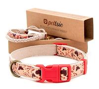 Pettsie Collier de Chien et Bracelet de l'amitié pour Vous, Durable, Chanvre pour Plus de sécurité, Deux Tailles de Facile à Régler, Confortable et Souple (M, Rouge)