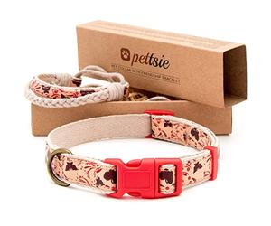 Pettsie Collier de Chien et Bracelet de l'amitié pour Vous, Durable, Chanvre pour Plus de sécurité, Deux Tailles de Facile à Régler, Confortable et Souple (S, Rouge)