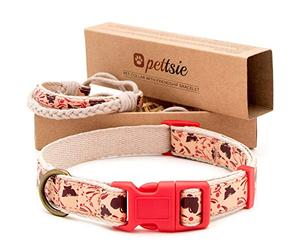 Pettsie Collier de Chien et Bracelet de l'amitié pour Vous, Durable, Chanvre pour Plus de sécurité, Deux Tailles de Facile à Régler, Confortable et Souple (M, Rouge)