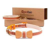 Pettsie Collier pour Chat Nœud Papillon avec sécurité et Bracelet de l'amitié pour Vous, Durable, 100% Coton pour Plus de sécurité, Anneau en D pour Accessoires, Confortable et Souple (20,3-28 cm)