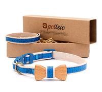 Pettsie Collier pour Chat Nœud Papillon avec sécurité et Bracelet de l'amitié pour Vous, Durable, 100% Coton pour Plus de sécurité, Anneau en D pour Accessoires, Confortable et Souple (20,3-28 cm)