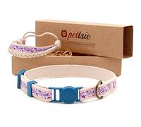 Pettsie Collier pour Chat Sécurité Bracelet de l'amitié Durable 100% Coton Plus de sécurité Anneau en D Accessoires Confortable en Coton Doux Facile réglable (19-29 cm)