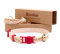pettsie Collier pour Chat Sécurité Bracelet de l'amitié Vous Durable 100% Coton Plus de sécurité Anneau en D Accessoires Confortable en Coton Doux Facile réglable (19-29 cm)