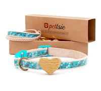 pettsie Collier pour Chat Sécurité Cœur Bracelet de l'amitié Vous Naturel Doux 100% Coton Solide et résistant de Plus de Confort Facile Taille réglable (20,3-28 cm)