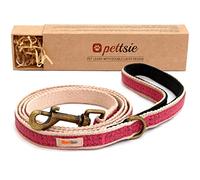 Pettsie Laisse pour Chien en Chanvre Robuste et Durable, 1,5 m de Long, Double Couche pour Plus de sécurité et poignée rembourrée pour Plus de Confort et de contrôle, Coffret Cadeau Inclus (Taille S