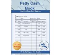 Petty Cash Log Book: 2,700 Entries | Ledger For Small Business Accounting Purposes | 110 Pages, 6x9, A5