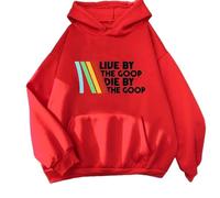 PETUNFV Sweat À Capuche Arc Raiders “Live The Goop Die by The Goop” | Pull Gaming Unisexe avec Citation Culte pour Fans-Red||x_s