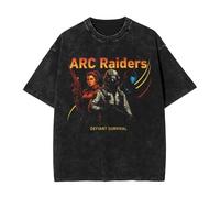 PETUNFV T-Shirt Arc Raiders Scrappy Holidays Lavé Vintage | Graphique Pixel Art Rétro, Coton Oversize, Merch Jeu Vidéo pour Hommes Et Femmes-1||m