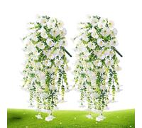 Pétunias Faux pour Extérieur, Fleurs Fausses Soie Pétunias | 2 Pièces Fleurs Durables Résistant Intempéries Pour Jardin Balcon Vase Plante Jardinière