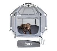 PETY Parc pour Chien - 150 x 100 cm - Tente Mobile pour Chien avec Sac de Transport et piquets - Enclos d'extérieur et d'intérieur - Accessoires de Voyage pour Chien - Anthracite