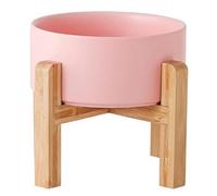 Petygooing PinkElevated/Gamelle surélevée en céramique pour chiens de petite race, gamelle d'eau avec support, gamelle d'alimentation pour animaux de compagnie avec caoutchouc antidérapant pour chats