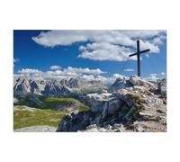 Petz est Le Sommet du Schlern : Superbe Vue sur Le Rosengarten，Puzzles Puzzle en Papier Abstrait 1000 Pièces Adultes Puzzles Haute Difficulté Cadeau d'apprentissage Créatif（38x26cm）-AH48