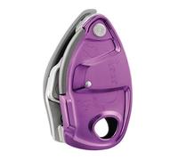 PETZL - Assureur avec Blocage assisté par Came et poignée Anti-Panique GRIGRI +, optimisé pour l'escalade en moulinette et l'apprentissage, Violet