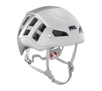 Petzl Meteor A071AC02 Casque d'escalade léger en Polycarbonate EPS Blanc Gris ventilé avec Support de Lampe Frontale, Haute Protection