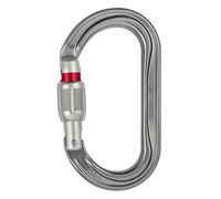 PETZL Ok Screw Lock Grey - Mousqueton de sécurité Ovale léger en Aluminium, Taille Unique, Gris