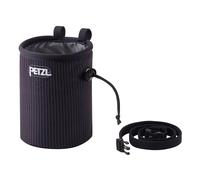 Petzl Sac à magnésie Bandi – forme ronde, serrage central, double porte-brosse – Noir