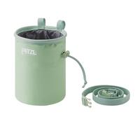 PETZL - Sac à magnésie de Forme Ronde BANDI - Serrage Central par Cordon et Tanka, Jade Green, Double Porte-Brosse en Textile