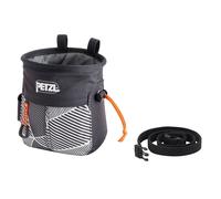 Petzl Sac à magnésie Saka / Sakapoche – Serrage central, Double porte-brosse, Poche zippée – Noir