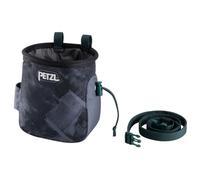 Petzl Sac à magnésie SAKA – Serrage central par cordon et Tanka, double porte-brosse – Gris foncé