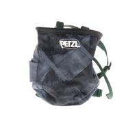 PETZL - Sac à magnésie SAKA - Serrage Central par Cordon et Tanka, Dark Grey, Double Porte-Brosse en Textile