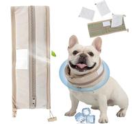 Petzymart Collier rafraîchissant réutilisable pour chien, mode estivale, respirant, chiots de taille moyenne et grande pour se rafraîchir en sortant, marron, taille M