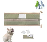 Petzymart Cool Loop Collier rafraîchissant pour chiens, poche de glace réglable et réutilisable, bandana d'été respirant pour animaux de compagnie de taille moyenne et grande (vert olive, taille M (8