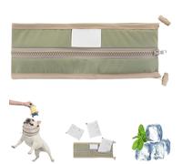 Petzymart Cool Loop - Collier rafraîchissant réutilisable pour chiens de taille moyenne et grande taille - Pour garder les animaux au frais en plein air - Vert olive - Taille M (8 à 12 kg)