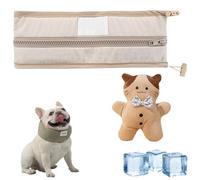 Petzymart Cool Loop, Petzymart Cooling Collar, Petzymart Coolloop for Dogs, Pet Adjustable Ice Chill Out Bandana Collar, for Small to Large Dogs Indoor Outdoor (Milk Brown-M)
