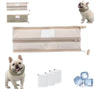 Petzymart Cool Loop, Petzymart Cooling Collar, Summer Fashion Breathable Ice Scarf for Dogs to Cool Down Going Out (White,L)