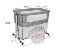 PEU COÛTEUX!!! Lit de jeu 2 en 1 - Lit d'épissage multifonctionnel pliable pour bébé - lit bébé confort Gris